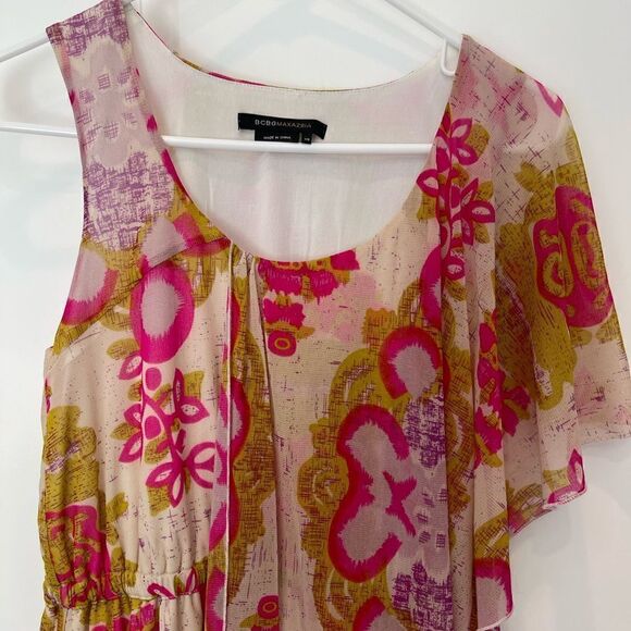 NEW BCBGMaxAzria Asymmetrical Hem Floral Dress.Size XS - Picture 8 of 16